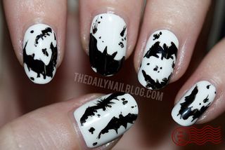 Batman inspired nail art by Melissa, owner of Tumblr blog The Daily Nail