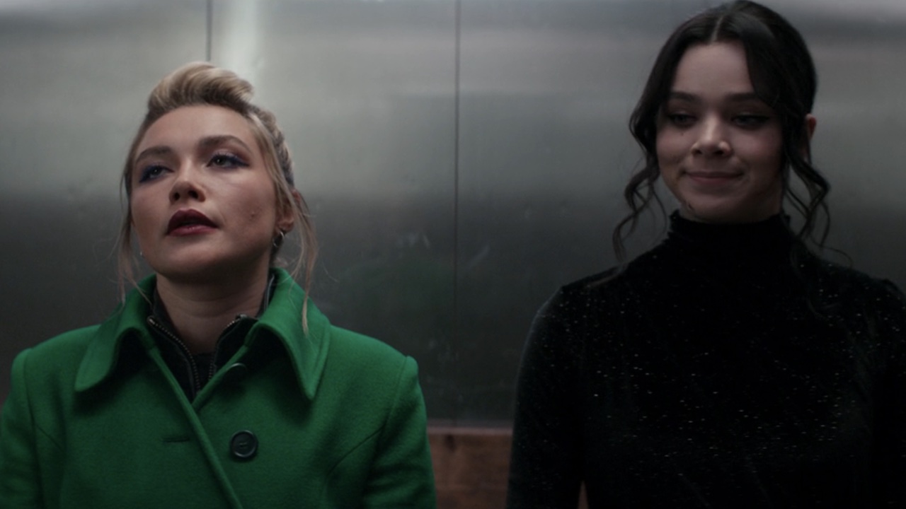 Yelena and Kate in an elevator during Hawkeye