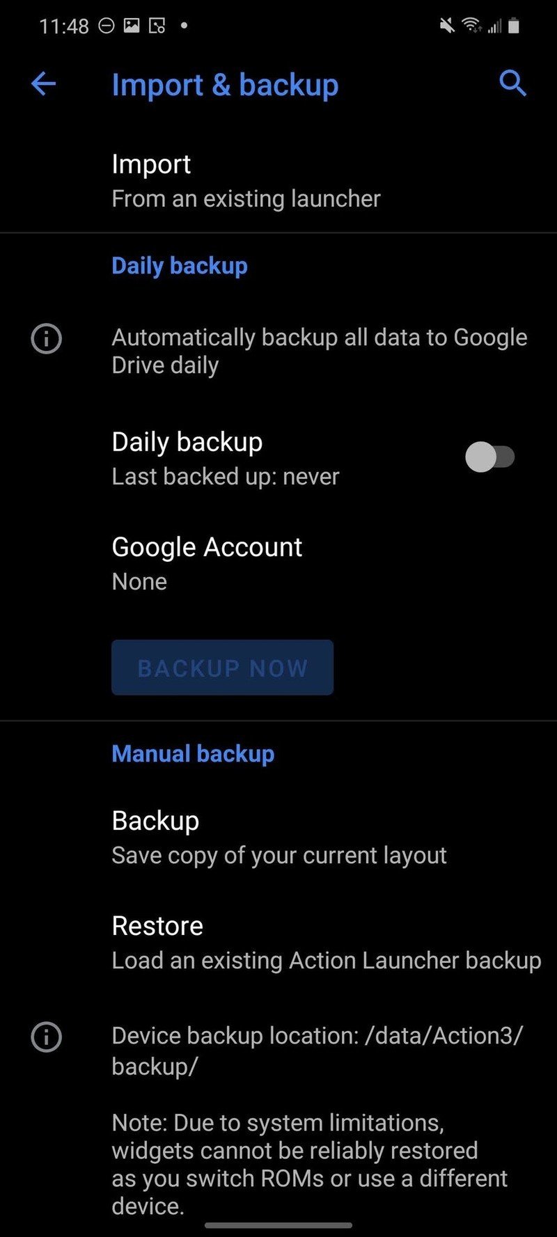 How To Backup Action Launcher