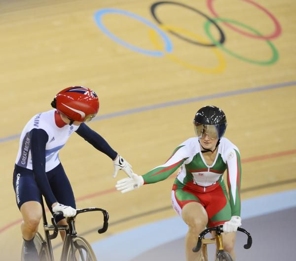 Victoria Pendleton (Great Britain) and Olga Panarina (Belarus)