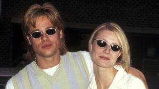 Actor Brad Pitt and actress Gwyneth Paltrow attend 'The Pallbearer' New York City Premiere on April 28, 1996 at the Tribeca Film Center in New York City.