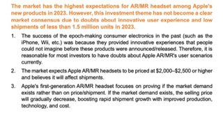 A snippet from Ming-Chi Kuo's latest report on Apple VR/AR headset.