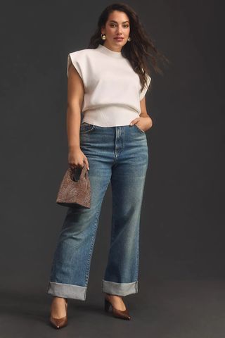 Pilcro, The Austyn High-RisThe Austyn High-Rise Cuffed Wide-Leg Jeanse Cuffed Wide-Leg Jeans