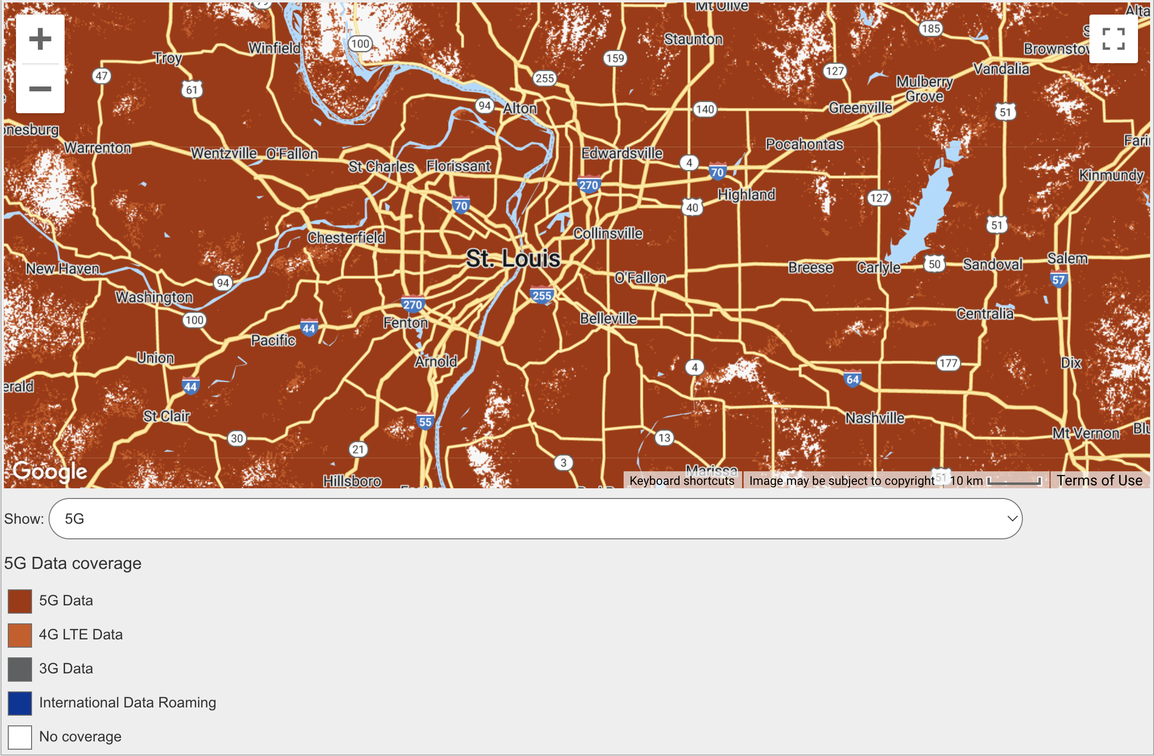 Boost Mobile coverage map as of 3/22/2022