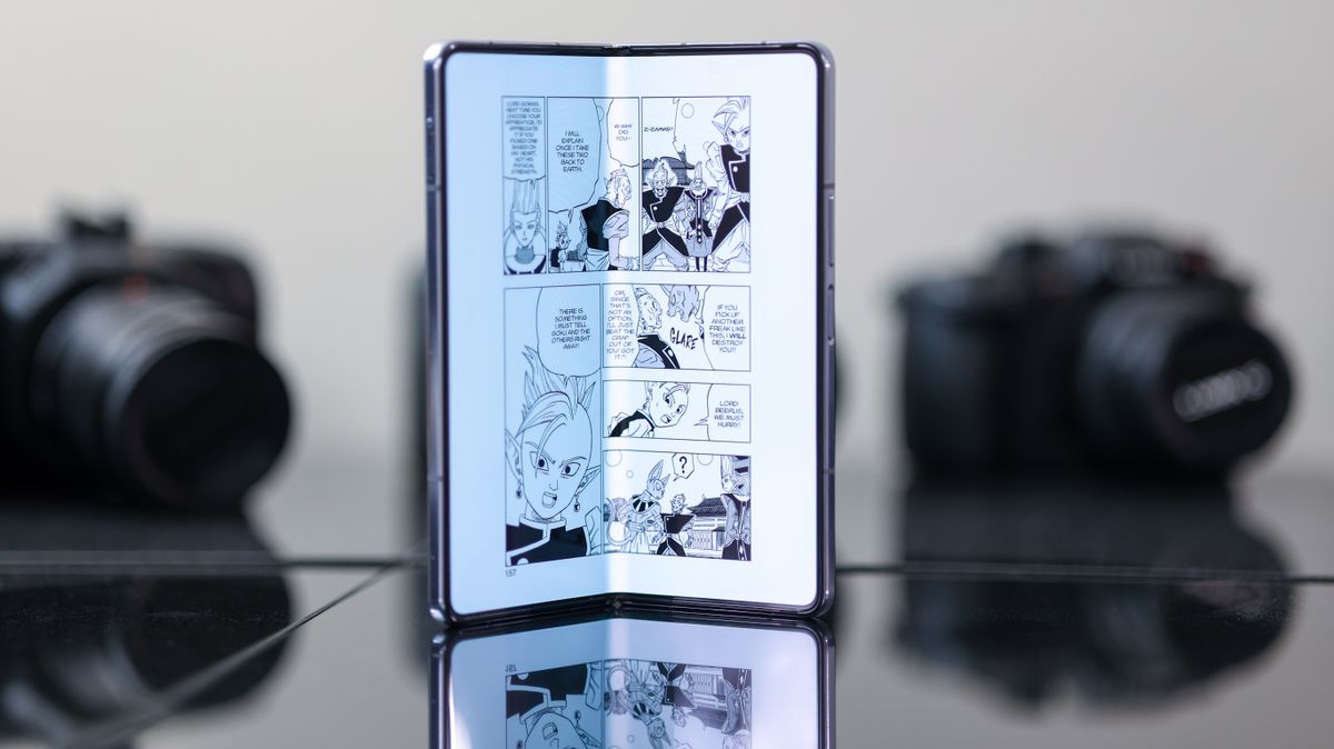 A photo of the Samsung Galaxy Z Fold 5 foldable smartphone