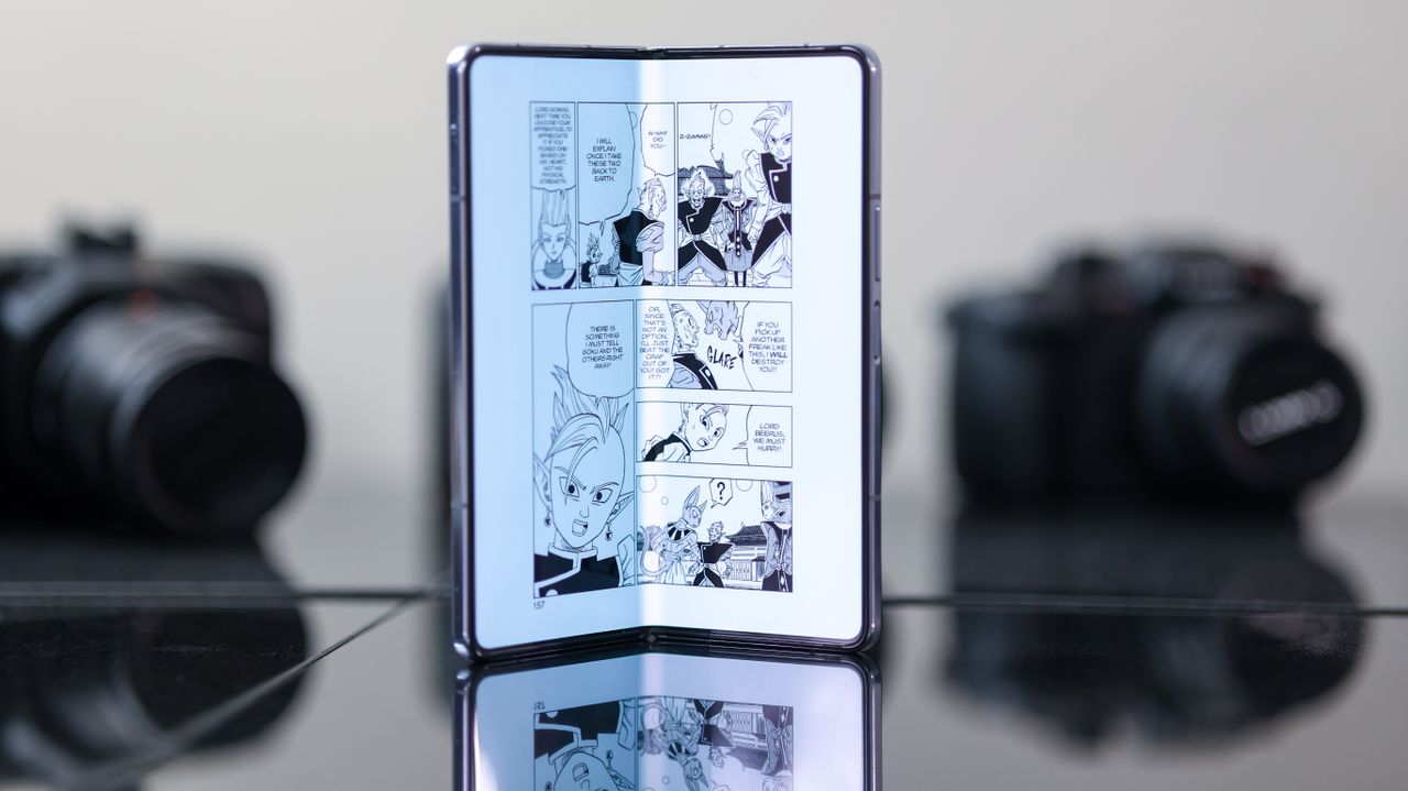 A photo of the Samsung Galaxy Z Fold 5 foldable smartphone
