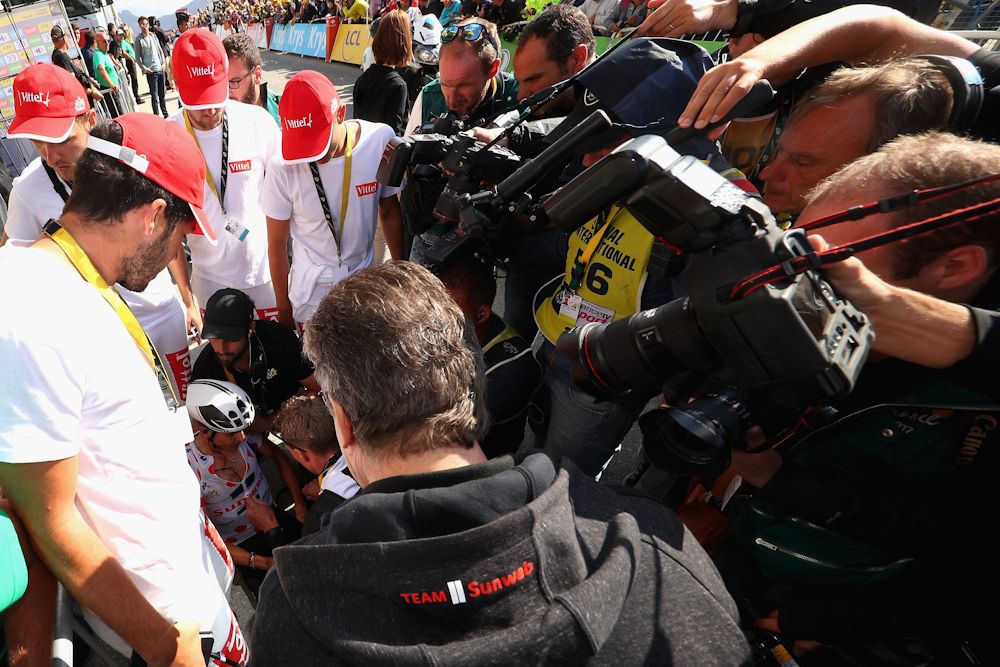 Warren Barguil is exhausted after winning stage 18 at the Tour de France