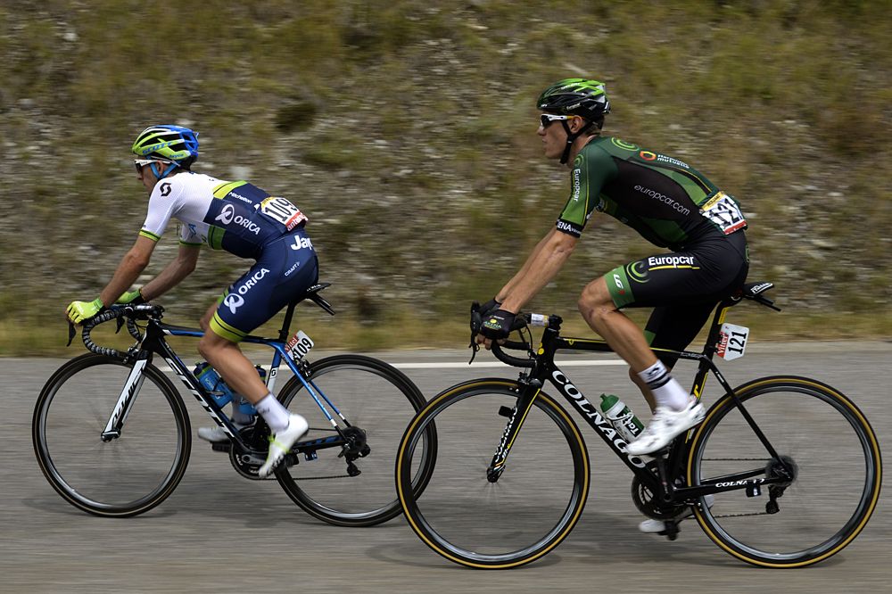 Simon Yates (Orica-GreenEdge) and Pierre Rolland (Europcar) in the breakaway