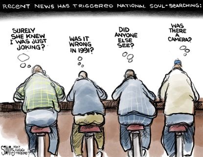 Political cartoon U.S. men sexual harassment abuse