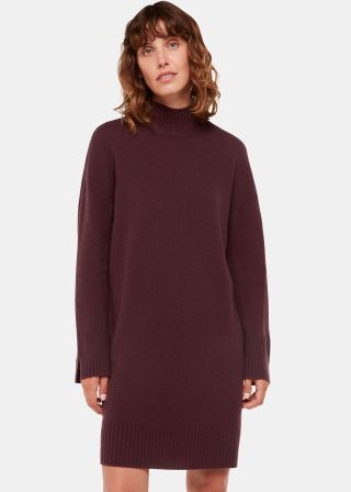 Burgundy Amelia Wool Knitted Dress