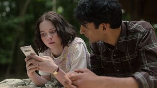 Emma Myers as Pip Fitz-Amobi and Zain Iqbal as Ravi Singh in A Good Girl's Guide to Murder.