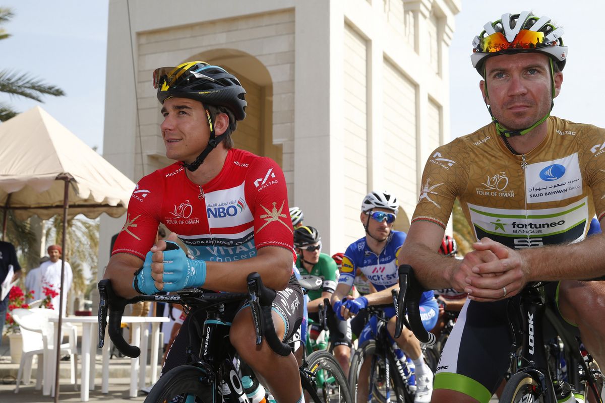 Stage 1 winner Bryan Coquard at the start