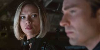 Scarlett Johansson as Black Widow and Chris Evans as Captain America in Avengers 4 trailer