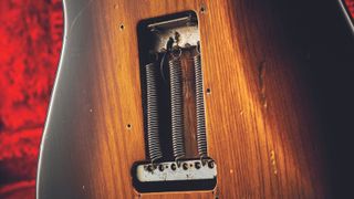 Tremolo springs with cover off