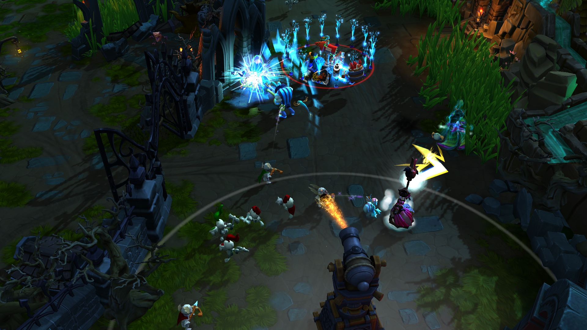 Each section of the jungle is designed in accordance to a specific theme. Here, you can see a bit of the cemetery area.