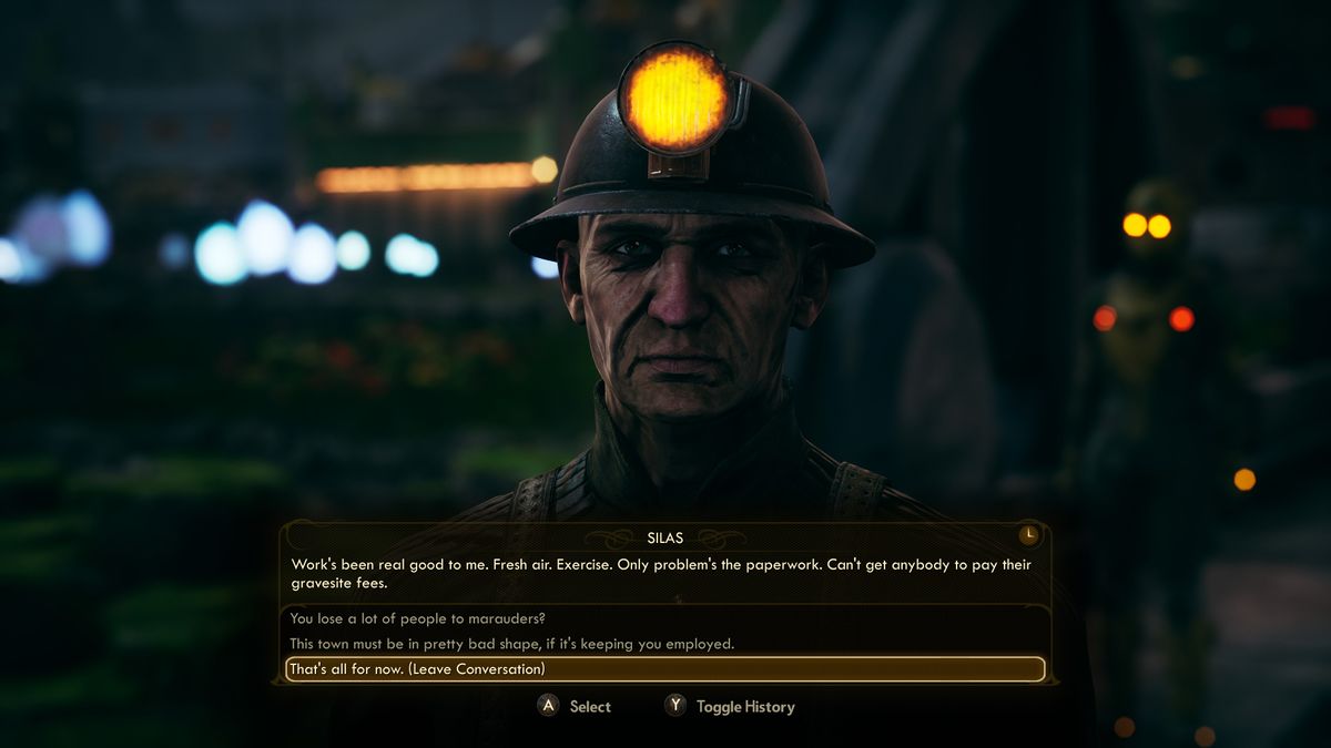 Screenshot of The Outer Worlds Spacer's Choice Edition.