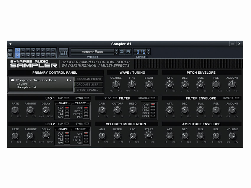An old dog gets a new look - the sampler is one of many instruments that benefit from Orion's new skin.