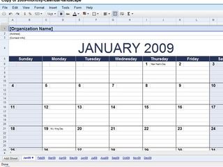 2009 monthly calendar