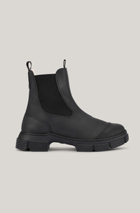 Recycled Chelsea Boots at Ganni for $245/£176.98