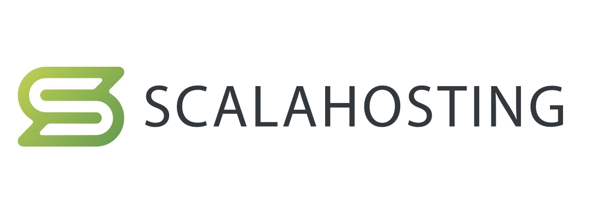 ScalaHosting logo on white background