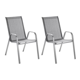 Two grey metal cheap garden chairs