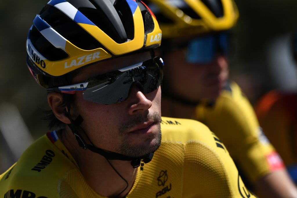 Team Jumbo rider Slovenias Primoz Roglic rides during the 5th stage of the 107th edition of the Tour de France cycling race 185 km between Gap and Privas on September 2 2020 Photo by Marco Bertorello AFP Photo by MARCO BERTORELLOAFP via Getty Images