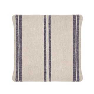 Blue and white striped cushion