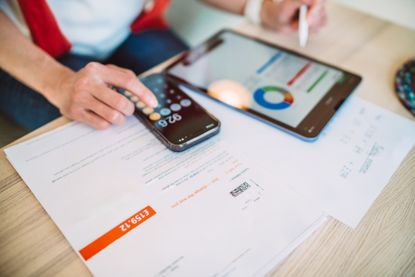 a person using a budgeting app 