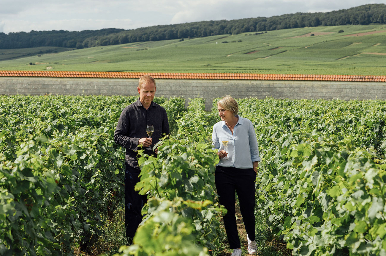 Max Richter and Krug cellar master Julie Cavil.
