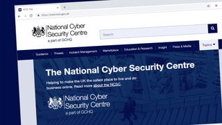 Screenshot of the NCSC website homepage in a browser