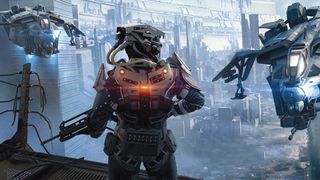 In-game footage from Killzone: Shadow Fall, showing Efgeni’s Spec Op design immersed in Guerrilla Games’ PlayStation 4-driven environment