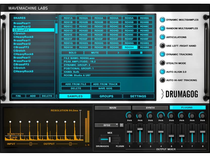 Tracking settings. Drumagog. Auto align VST. Sample Lab VST. Labs VST.