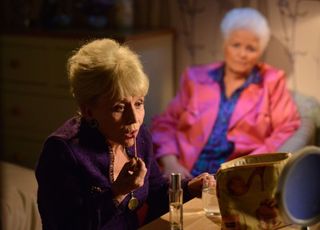 (Kieron McCarron/BBC) Peggy Mitchell (left) (played by Barbara Windsor) and Pat Evans (Pam St. Clement), as beloved EastEnders' character Peggy said goodbye to Albert Square for the final time, taking her own life in a heartbreaking scene.