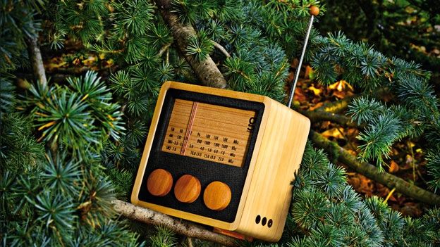 Magno wooden radio cube
