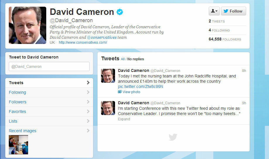 David Cameron joins Twitter