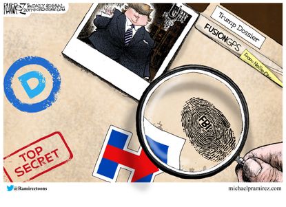 Political cartoon U.S. Trump Mueller emails FBI Russia probe