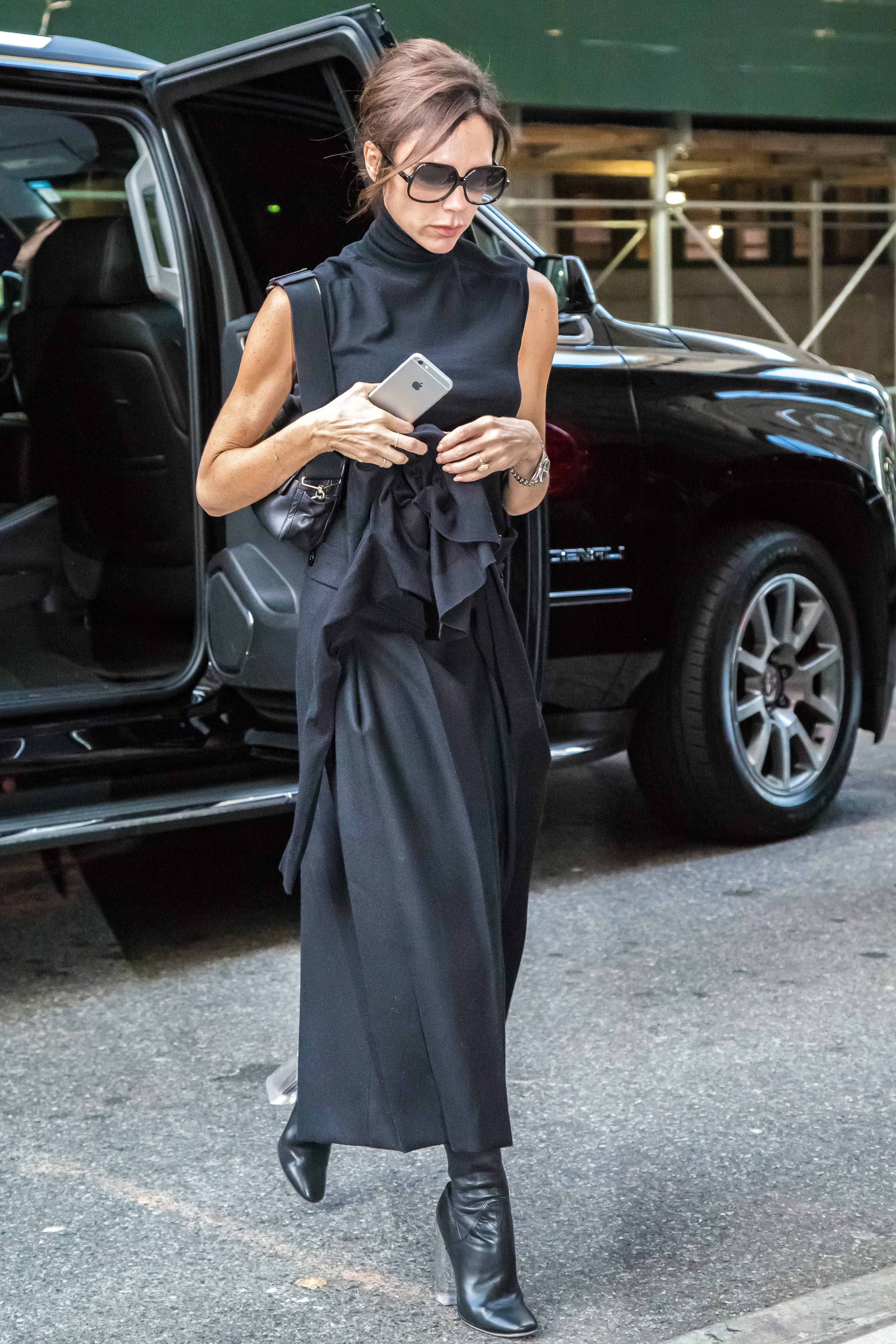 Victoria Beckham is seen visiting her showroom on December 8, 2015 in New York City. (Photo by Alessio Botticelli/GC Images)