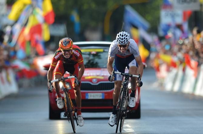 Joaquim Rodriguez and Rui Costa fight it out for the Worlds