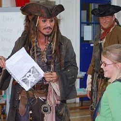 captain jack sparrow visits school