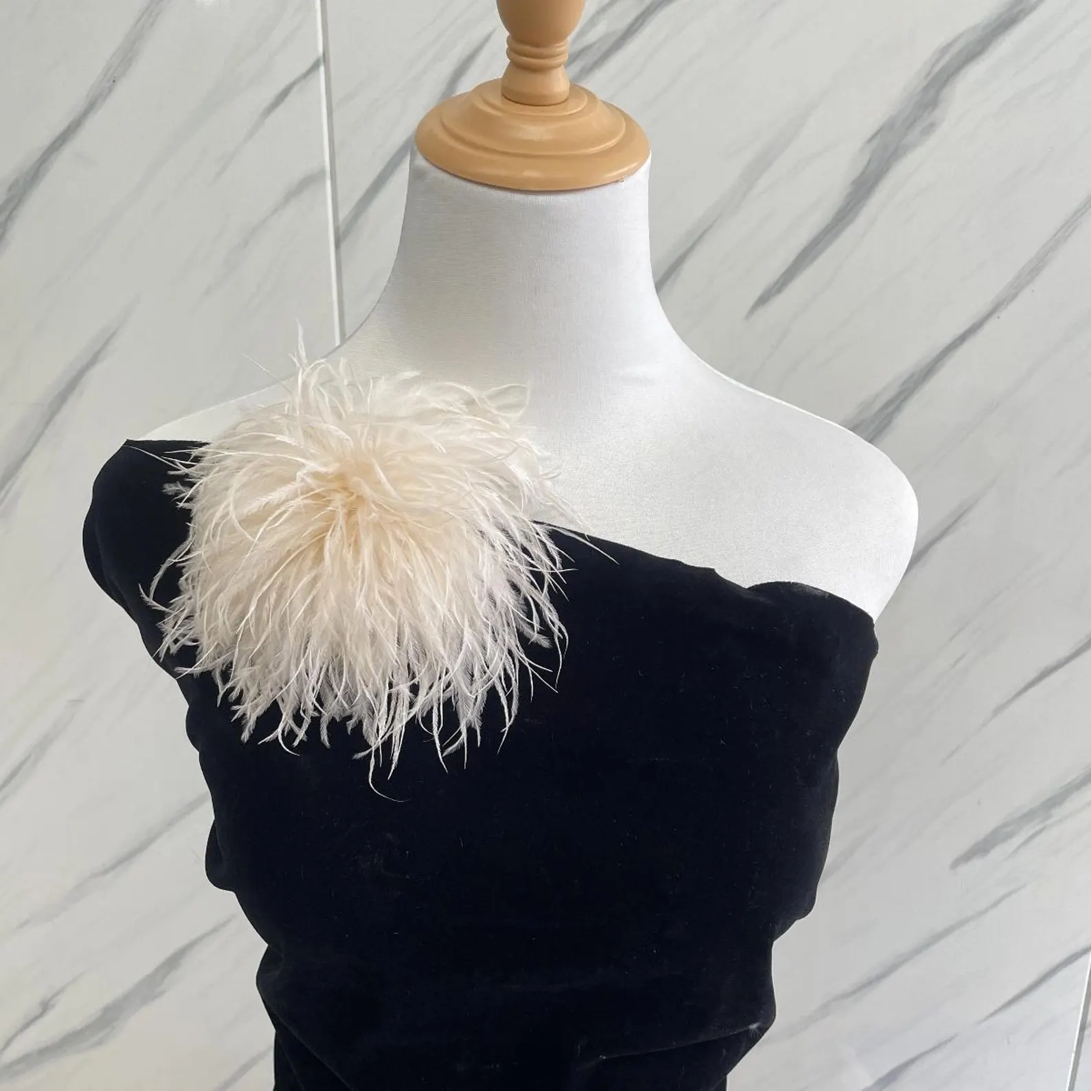 Etsy, Champagne Ostrich Feather Brooch