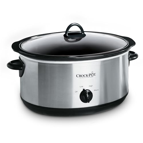 Crock-Pot 7 Quart Oval Manual Slow Cooker, Stainless Steel (scv700-S-Br), Versatile Cookware for Large Families or Entertaining
