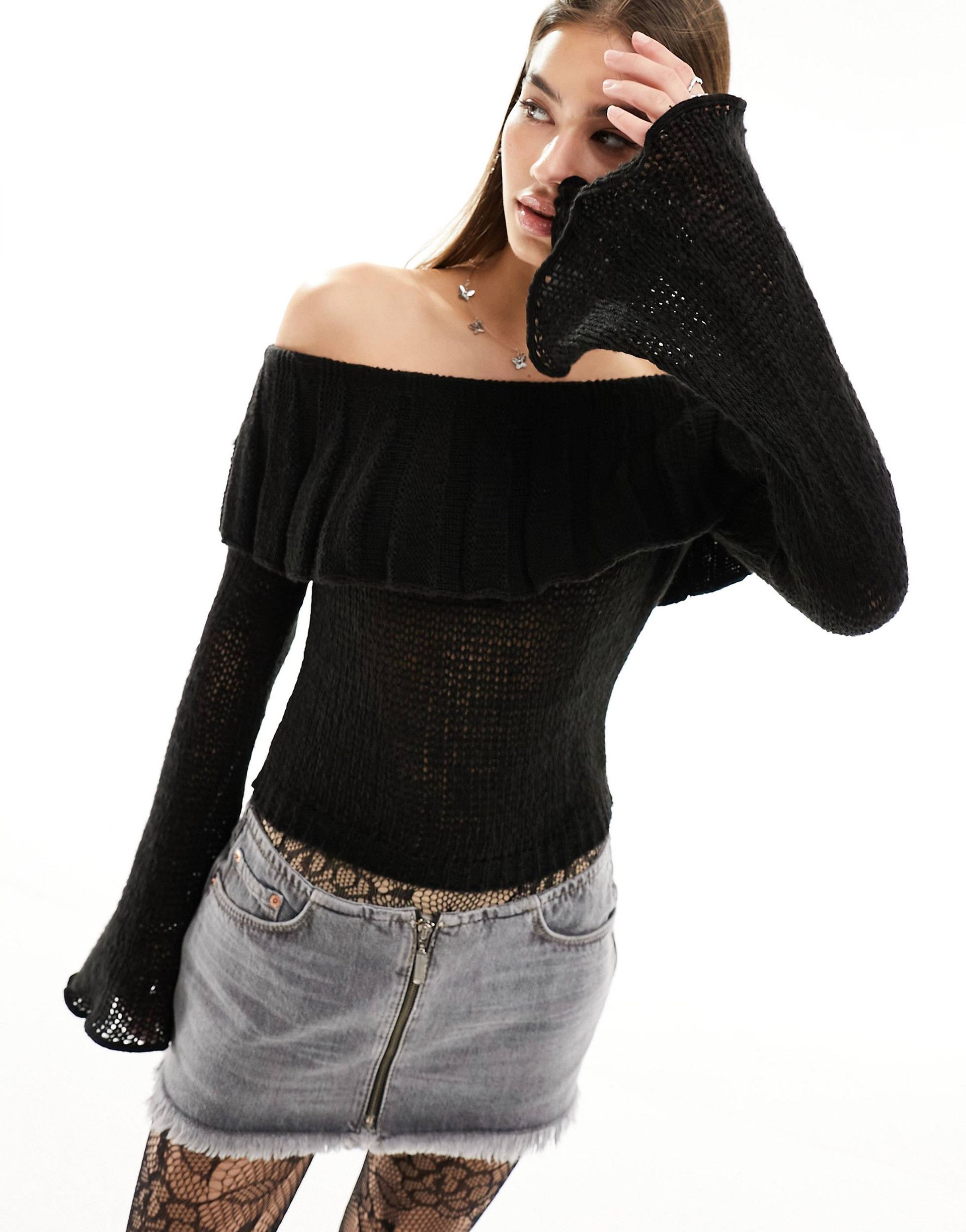 Fine Knit Off Shoulder Top
