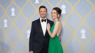 NEW YORK, NY - JUNE 12: Hugh Jackman and Sutton Foster attend The 75th Annual Tony Awards - Arrivals on June 12, 2022 at Radio City Music Hall in New York City.