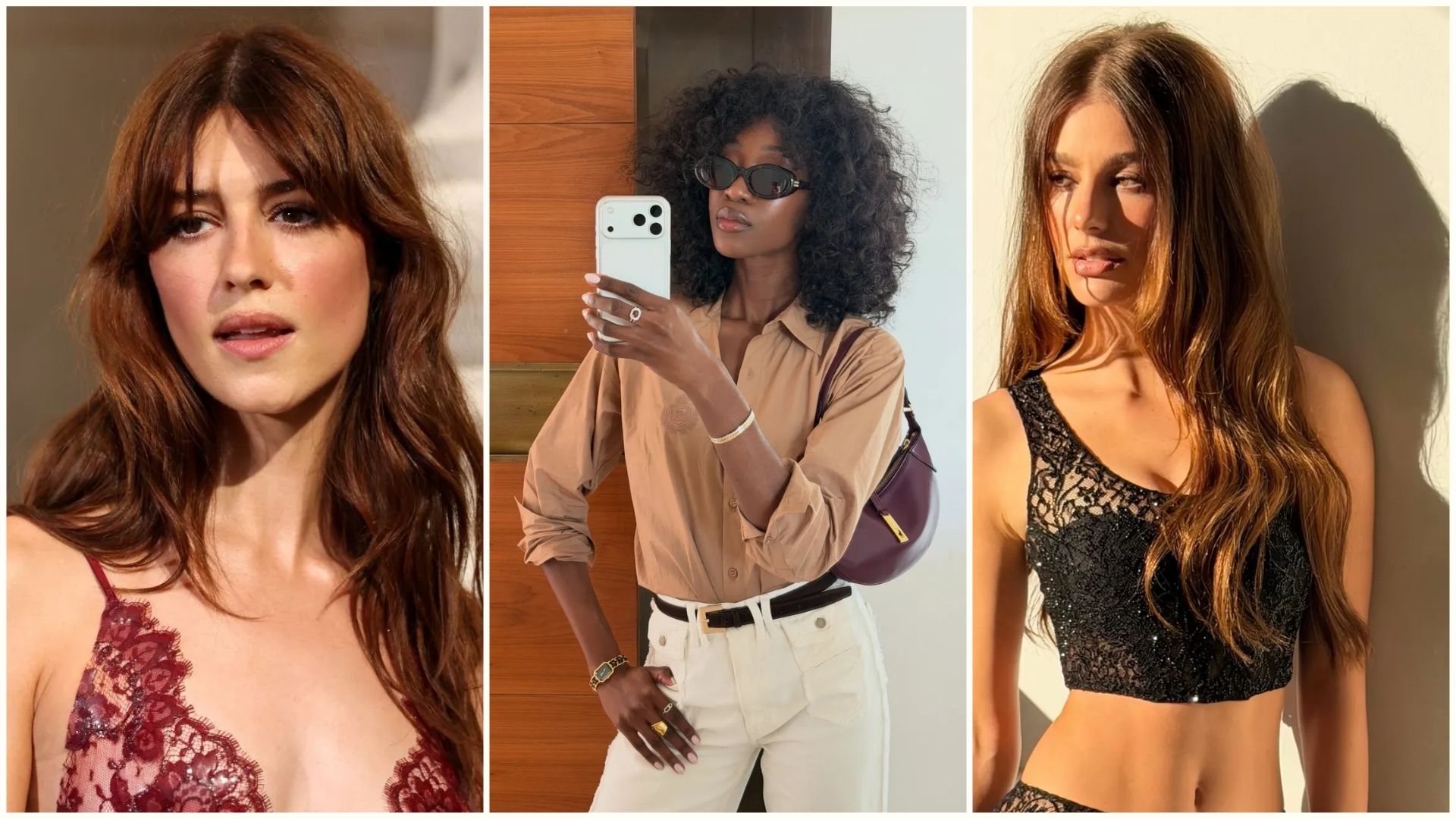 Daisy Edgar-Jones, creator Emmanuelle Koffi and Camila Morrone with brunette hair