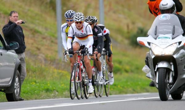 German road race champion Martin Reimer leads Thomas De Gendt (TopSport &ndash; Vlaanderen), Darren Lapthorne (Rapha Condor) and Rob Ruygh (Vacansoleil).