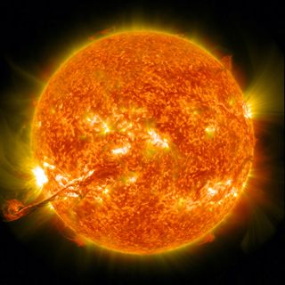 The sun occasionally ejects large amounts of energy and particles into space that can smash into Earth.