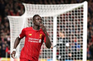 Sadio Mane celebrates scoring Liverpool's opener