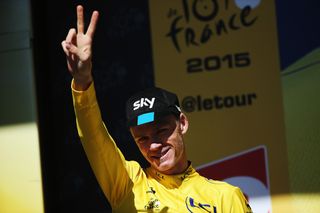 Chris Froome on the stage 20 podium