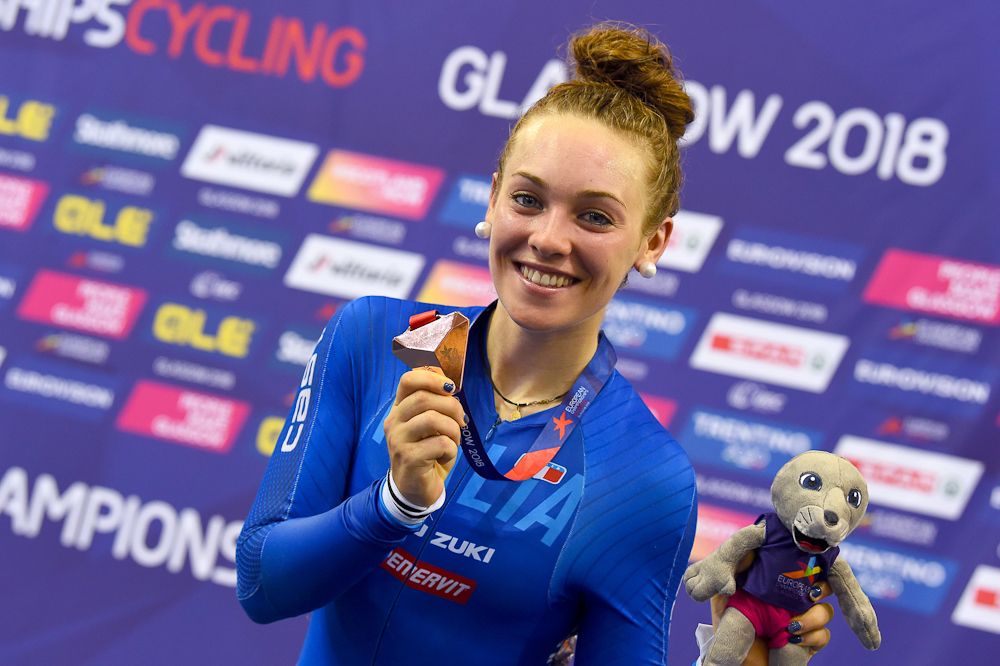 Letizia Paternoster (Italy) with the Omnium bronze at the European Championhsips