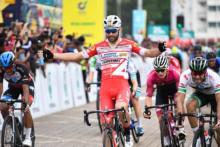 Matteo Pelucchi (Androni Giocattoli-Sidermec) wins stage 6 at the Tour de Langkawi
